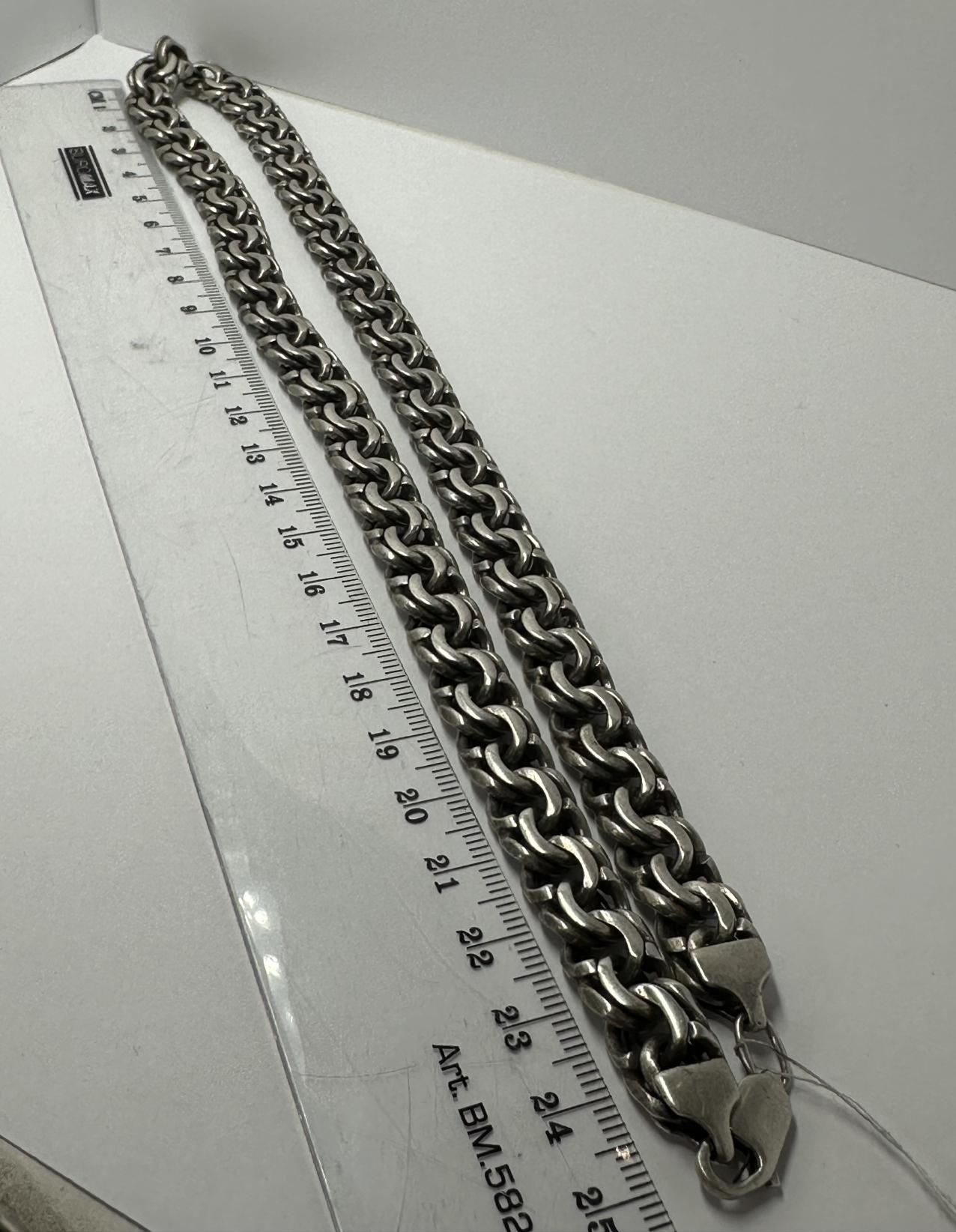 Серебряная цепь с плетением Бисмарк (33479825) 1