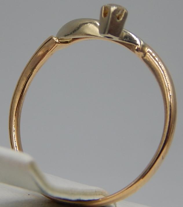 Кольцо из красного и белого золота с бриллиантом (-ми) (27475684) 4