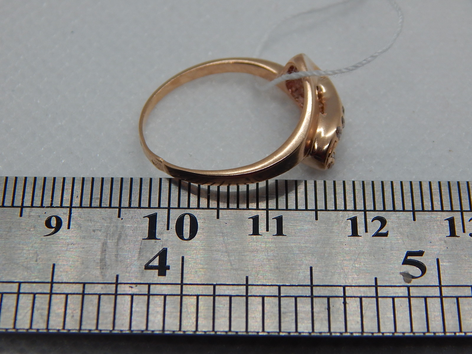 Кольцо из красного золота с цирконием (33683560) 3