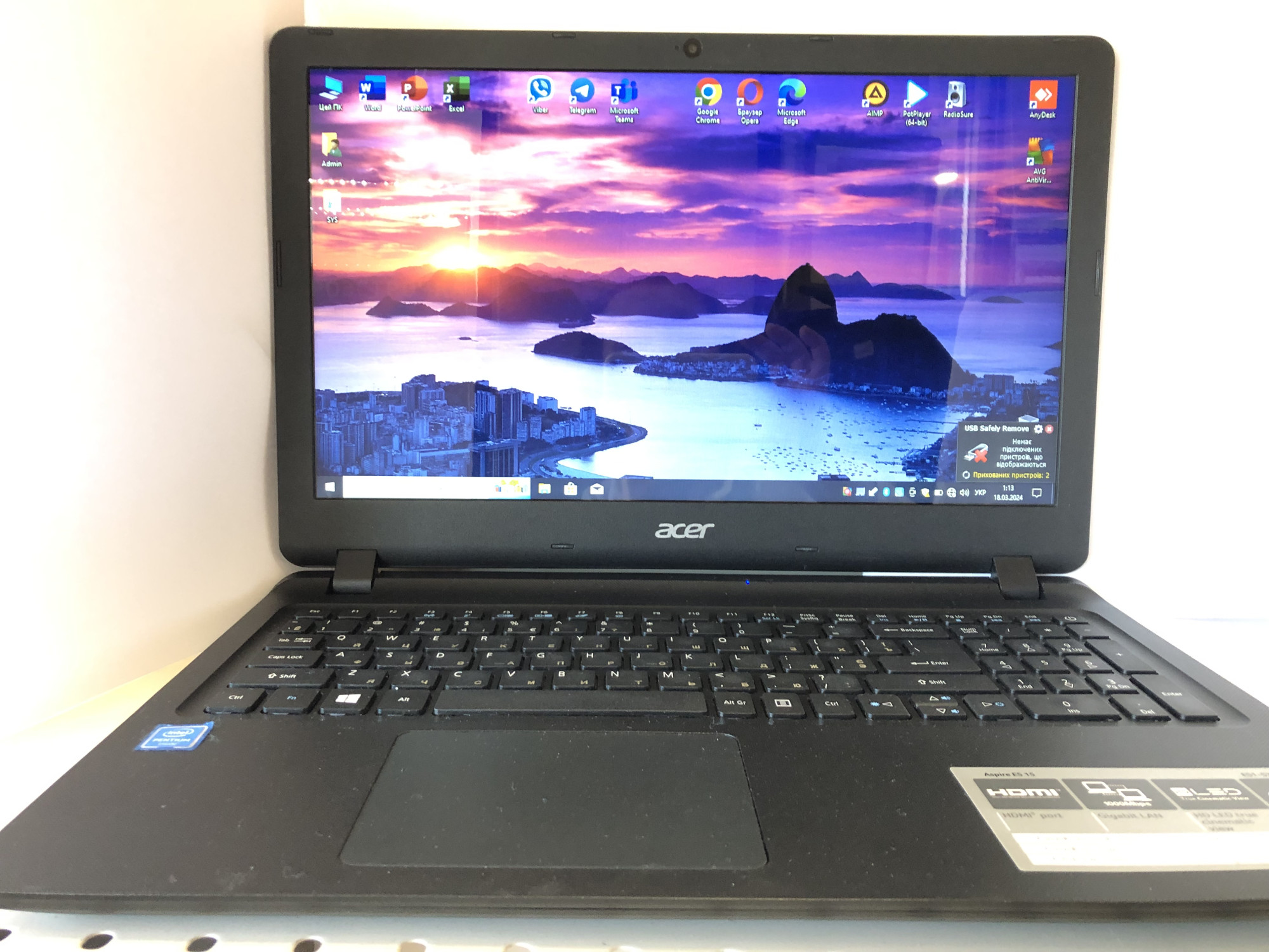 Ноутбук Acer Aspire ES 15 ES1-533-P4ZP (NX.GFTEU.005) (33763977)  0