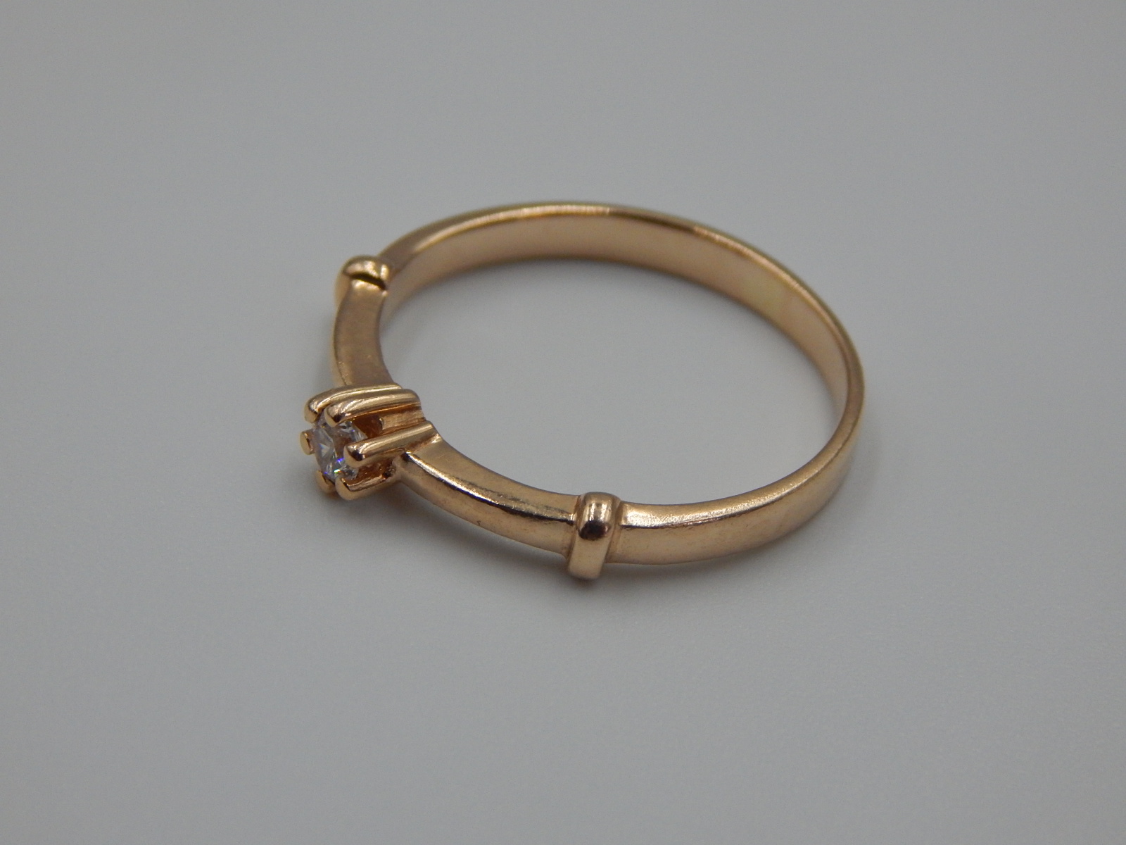 Кольцо из красного золота с цирконием (33687970) 2