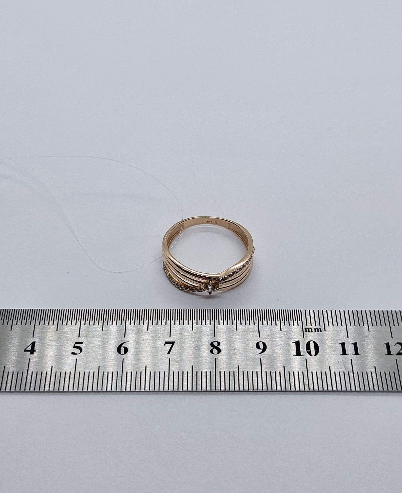 Кольцо из красного золота с цирконием (32276724)  7