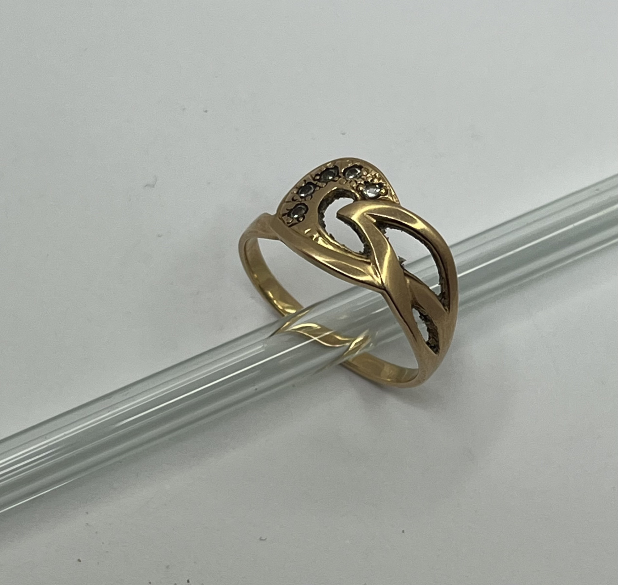 Кольцо из красного золота с цирконием (33479878) 1