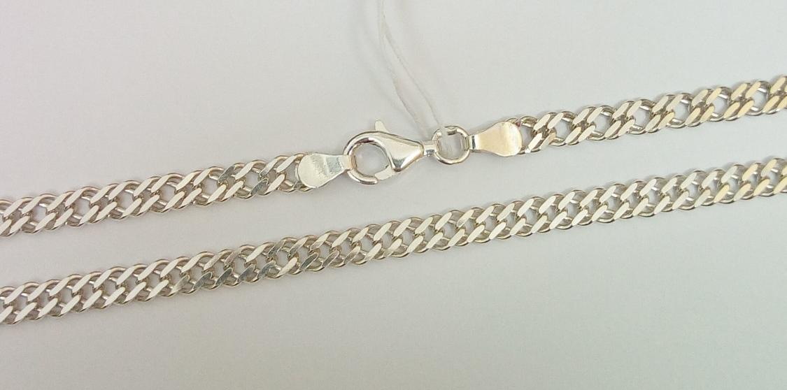 Серебряная цепь с плетением Двойной ромб (29965104) 0