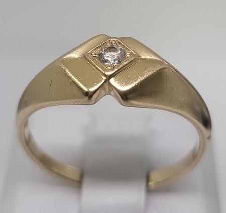 Кольцо из желтого золота с цирконием (33753533)  2