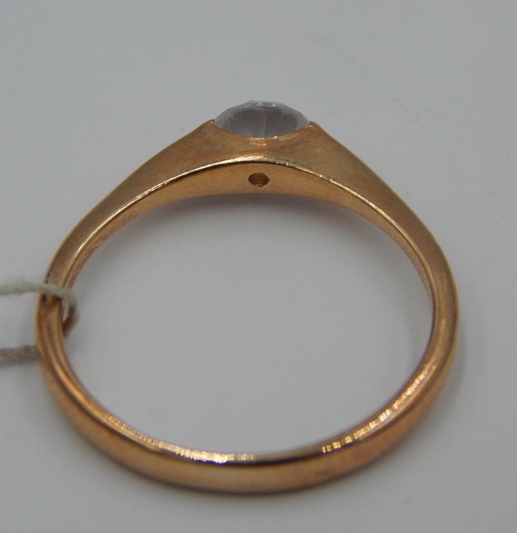 Кольцо из красного золота с цирконием (28407785) 3