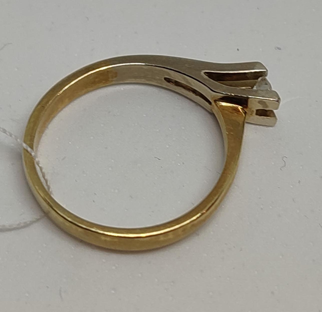 Кольцо из красного и белого золота с бриллиантом (-ми) (27417174) 2