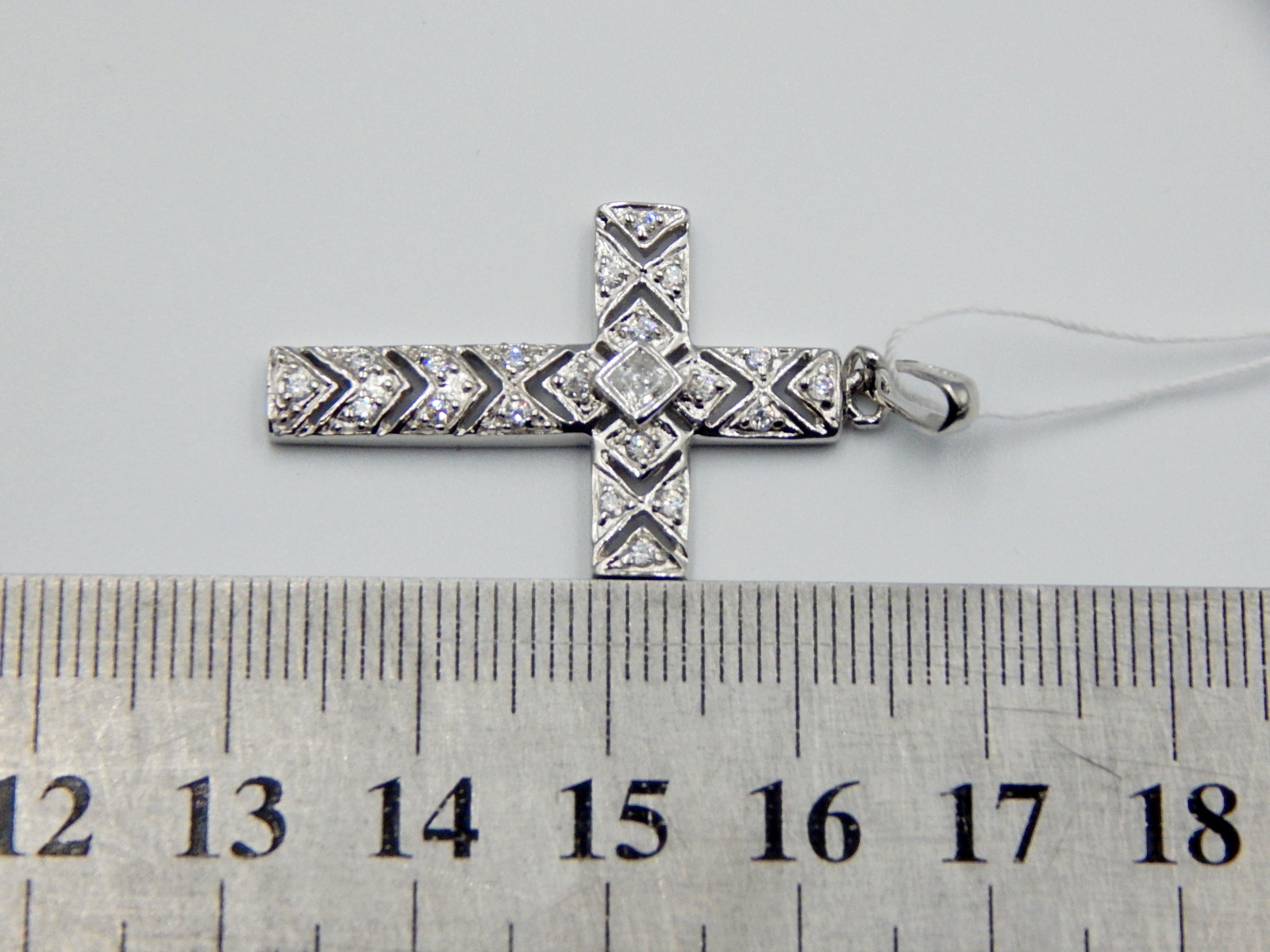 Срібний підвіс-хрест із цирконієм (32921607) 3