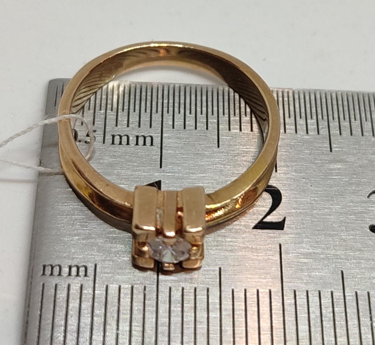Кольцо из красного золота с бриллиантом (-ми) (27417621) 7