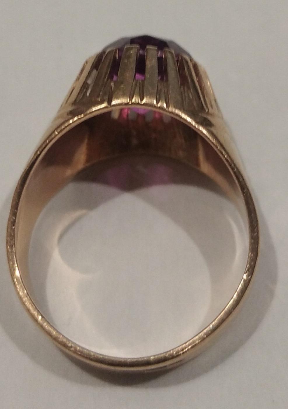 Перстень из красного золота с цирконием (32468003) 3