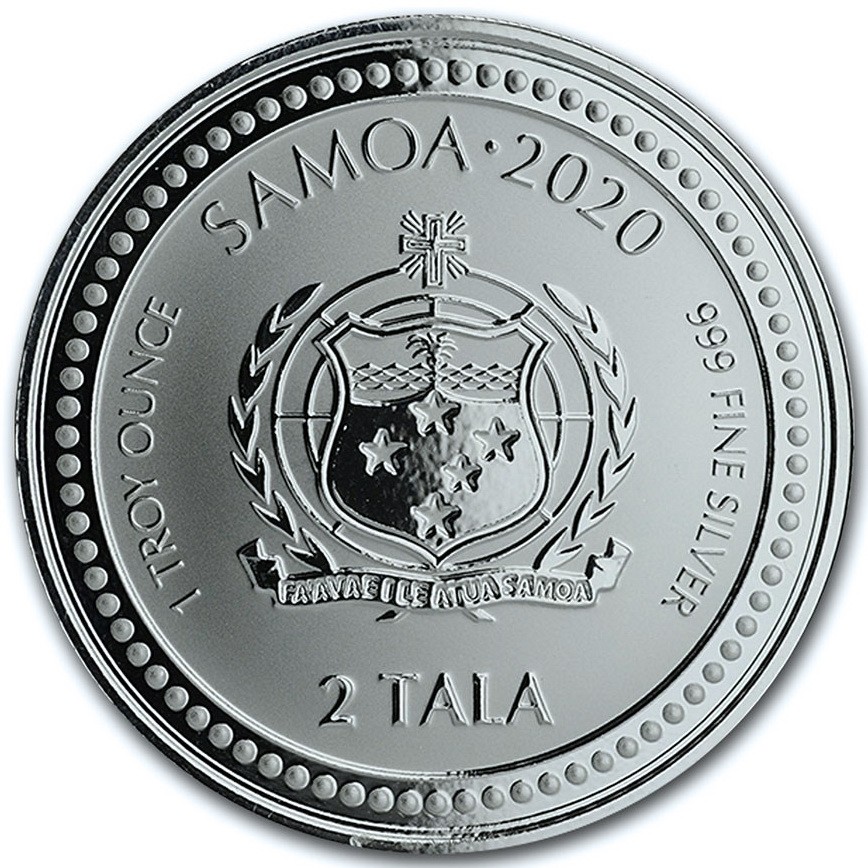 Серебряная монета 1oz Змей Милана 2 тала 2020 Самоа (29127754) 1