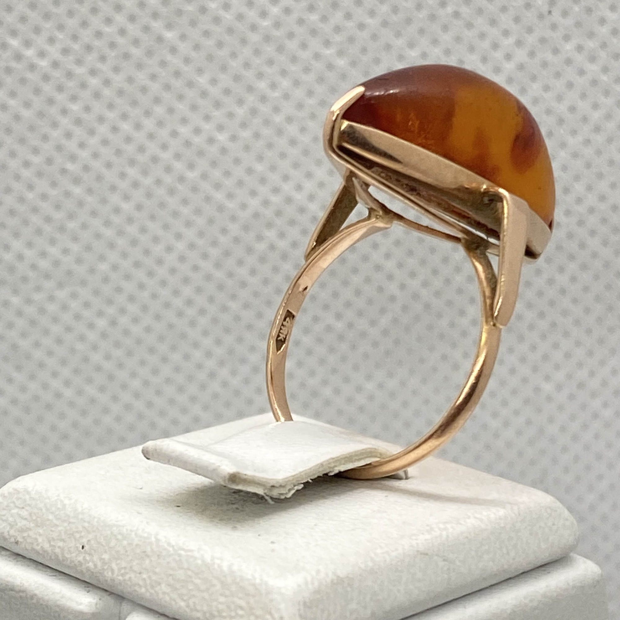 Кольцо из красного золота с янтарем (30690467)  3