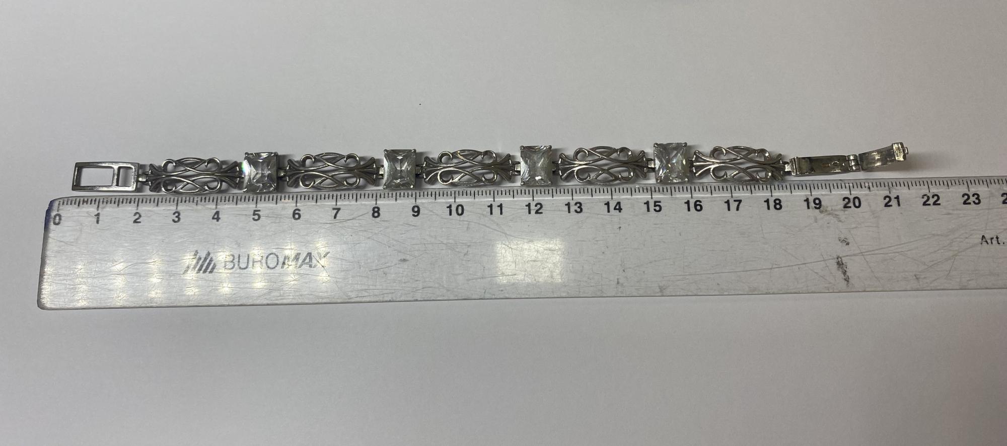 Срібний браслет із цирконієм (33892349) 3