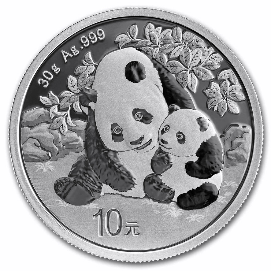 Серебряная монета 30g Китайская Панда 10 юань 2024 Китай (MD Premier + PCGS FirstStrike) (33075219) 0