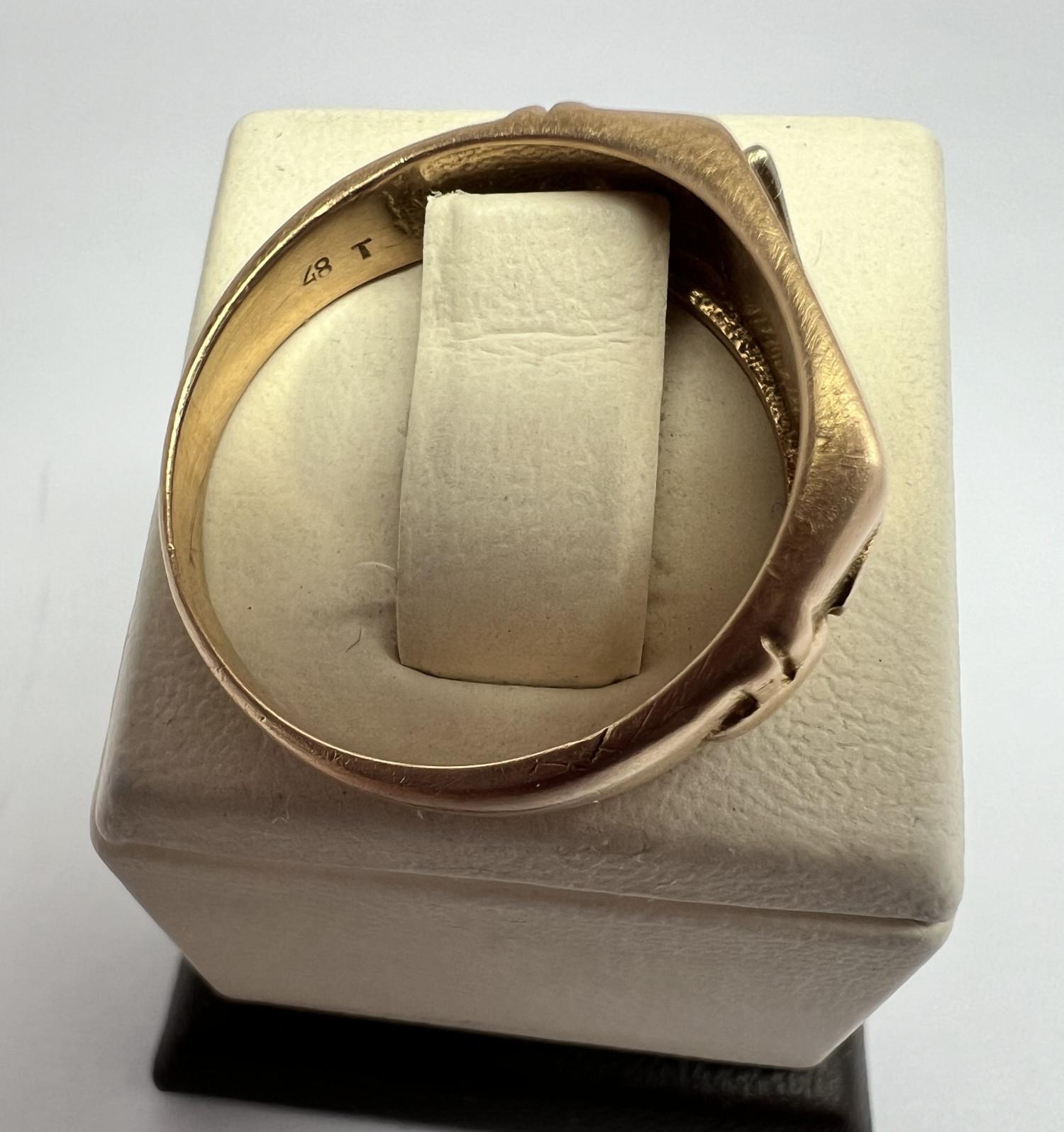 Перстень з червоного та білого золота з цирконієм (33905910) 3