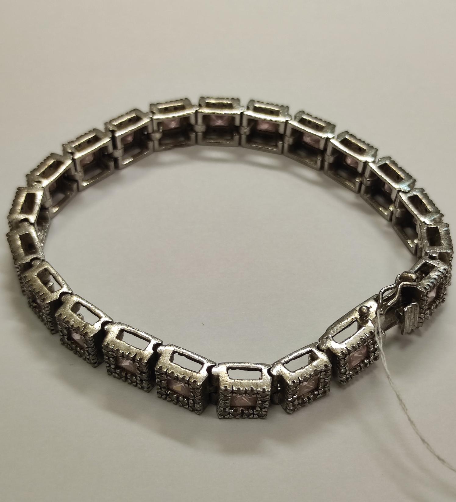 Срібний браслет з цирконієм (33878654) 2