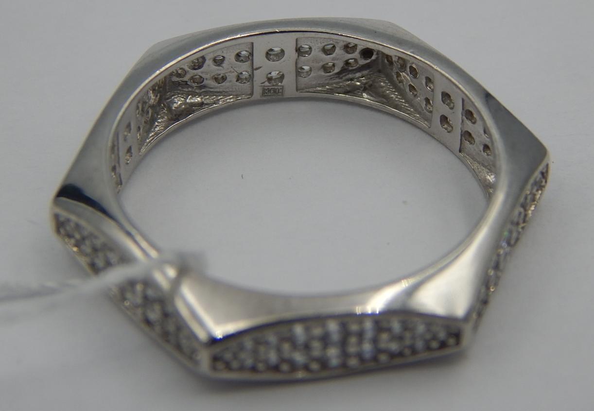 Серебряное кольцо с цирконием (28505047) 2