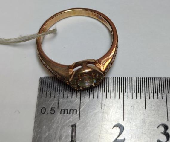 Кольцо из красного золота с цирконием (28336691) 2