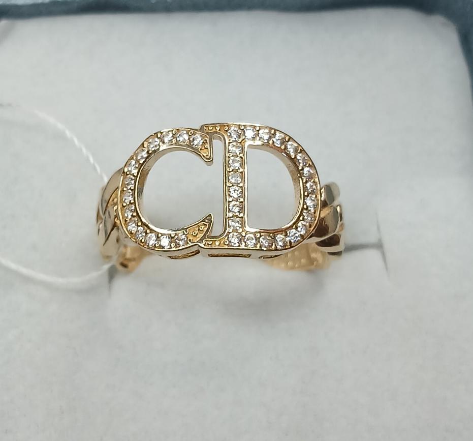 Кольцо из красного золота с цирконием (33914242)  0