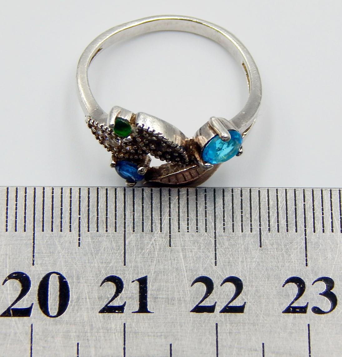 Серебряное кольцо с позолотой и цирконием (33696333) 3