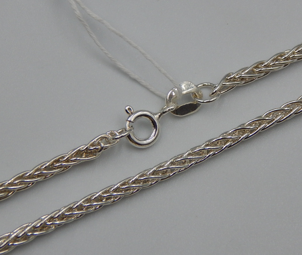 Серебряная цепь с плетением Колосок (32202658) 0