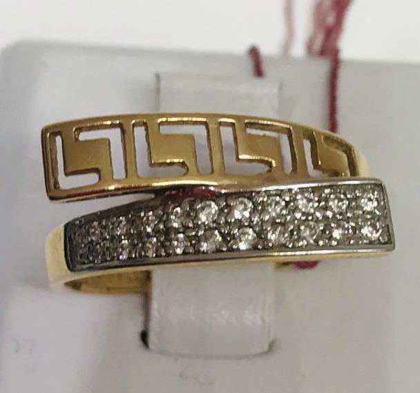 Кольцо из красного и белого золота с цирконием (29142028) 0