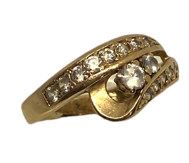 Кольцо из красного золота с цирконием (29058244) 2
