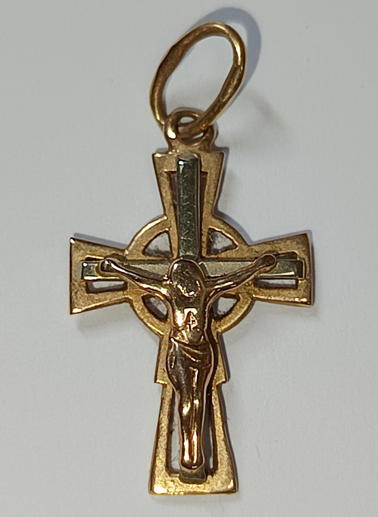 Підвіс-хрест з червоного та білого золота (33756405) 0