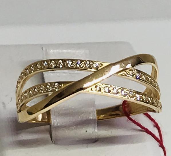 Кольцо из красного золота с цирконием (30838130) 0