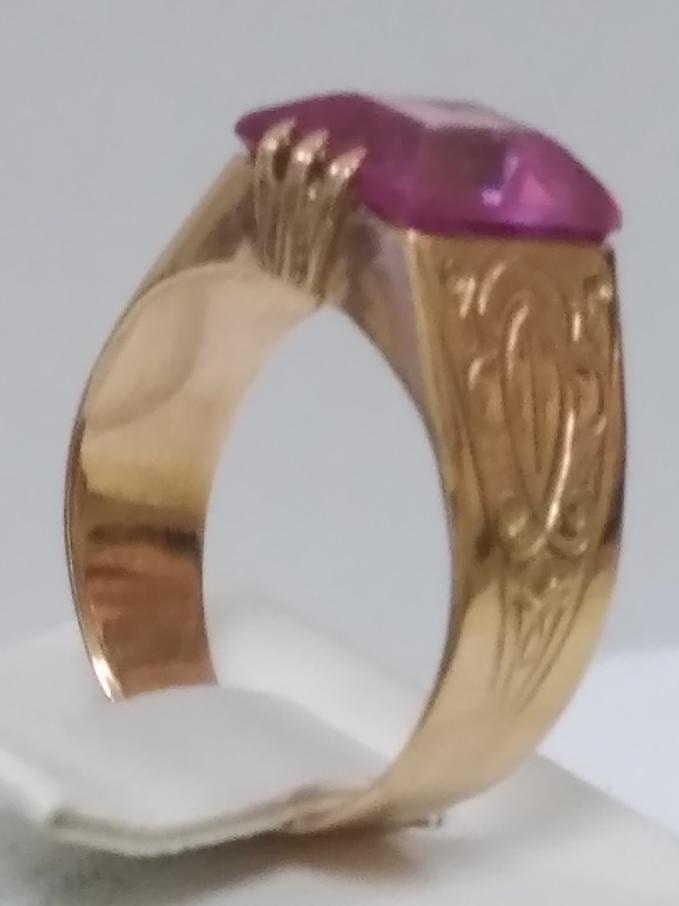 Кольцо из красного золота с корундом (28166500) 2