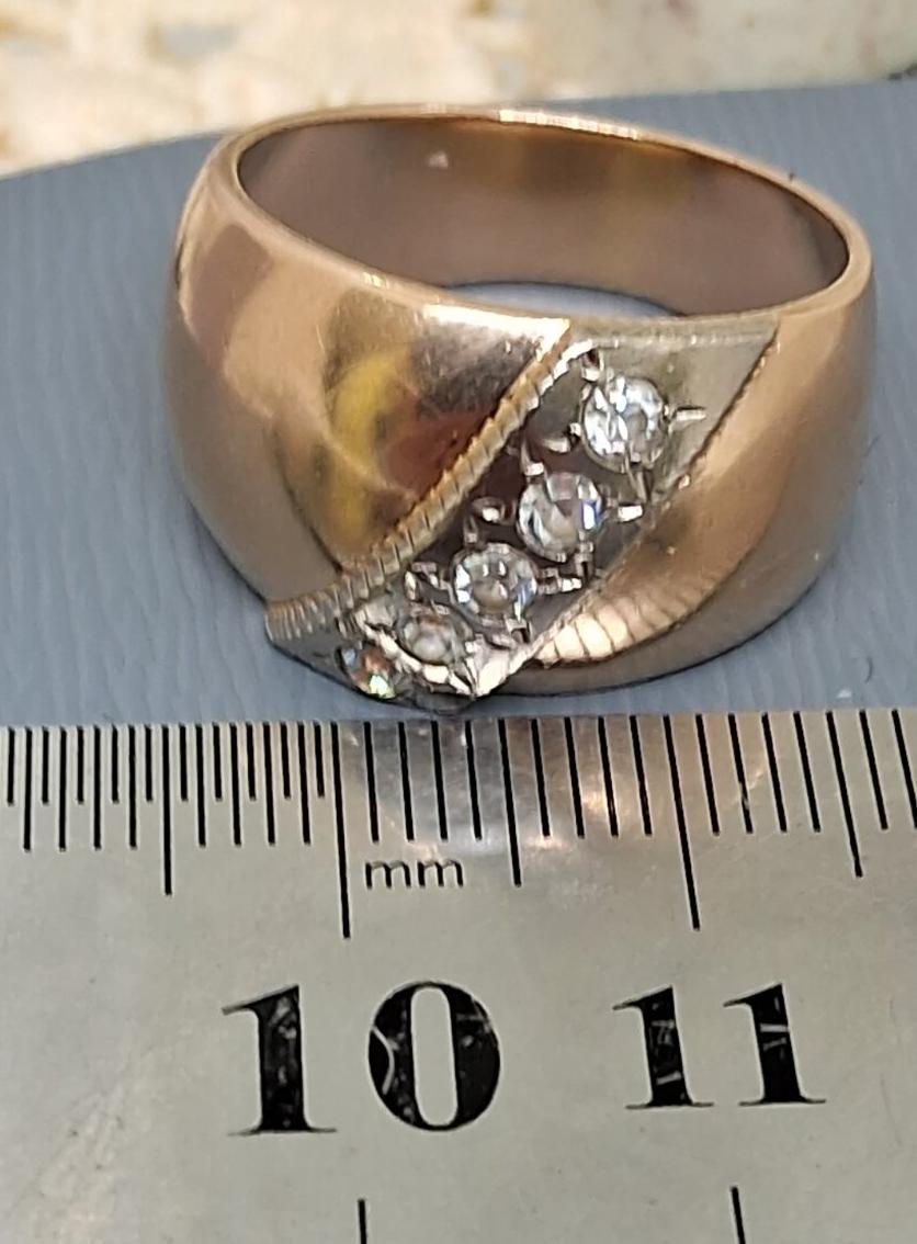 Кольцо из красного и белого золота с цирконием (32433777) 9
