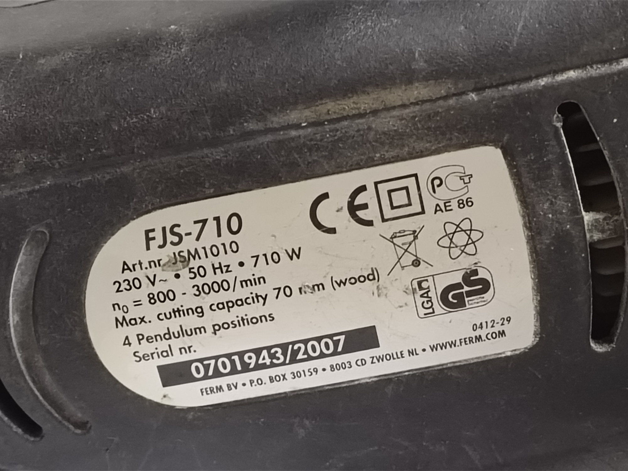 Електролобзик Ferm FJS-710 2