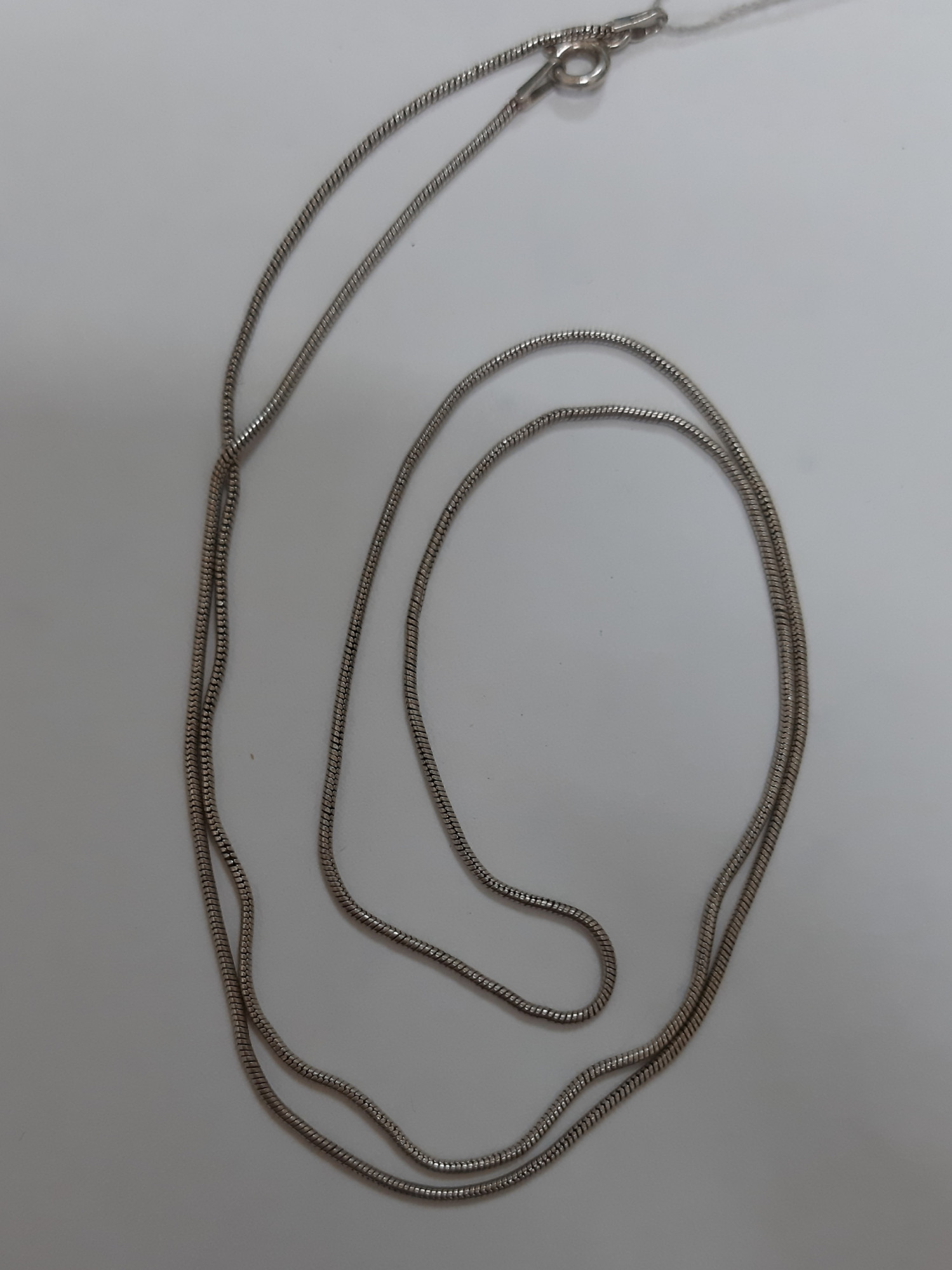 Серебряная цепь с плетением Снейк (30528544) 5
