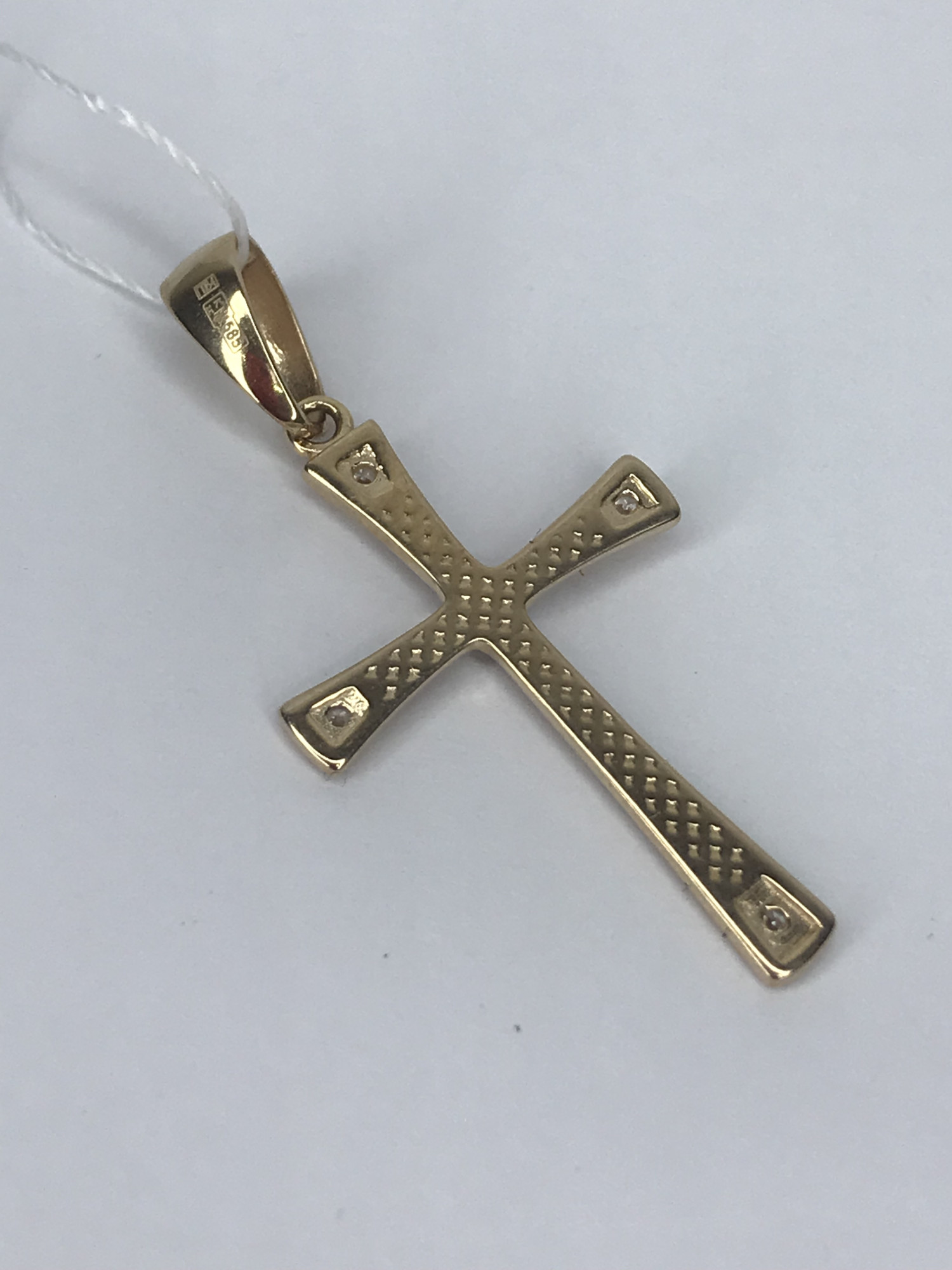 Підвіс-хрест з червоного золота з цирконієм (33777922) 1