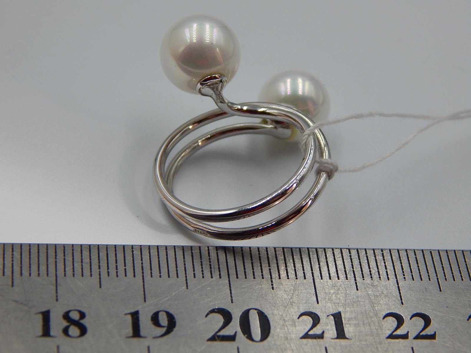 Серебряное кольцо с жемчугом (33043038) 5