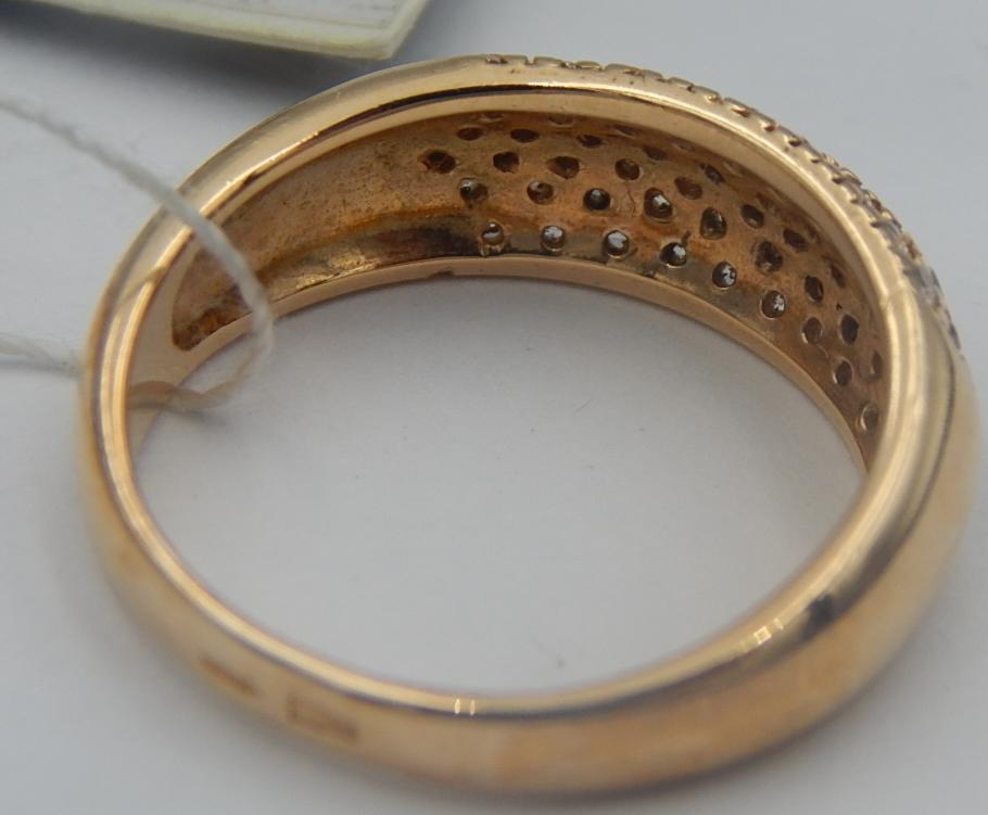 Кольцо из красного золота с цирконием (30507601) 3