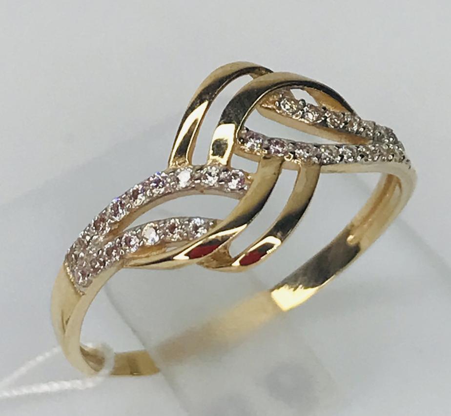 Кольцо из красного и белого золота с цирконием (33684625) 1