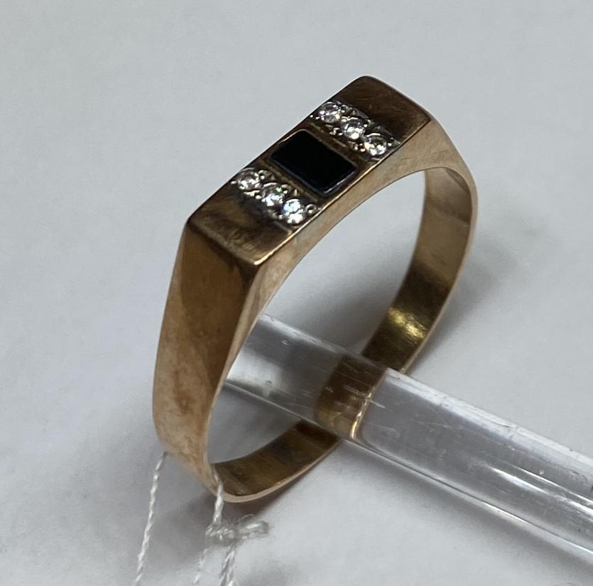 Перстень із червоного та білого золота з цирконієм (33479066) 0