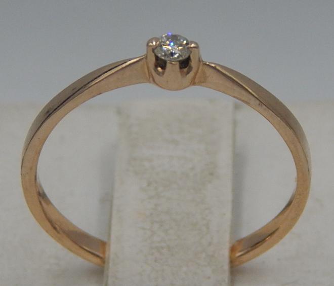 Кольцо из красного золота с бриллиантом (-ми) (30666530) 0