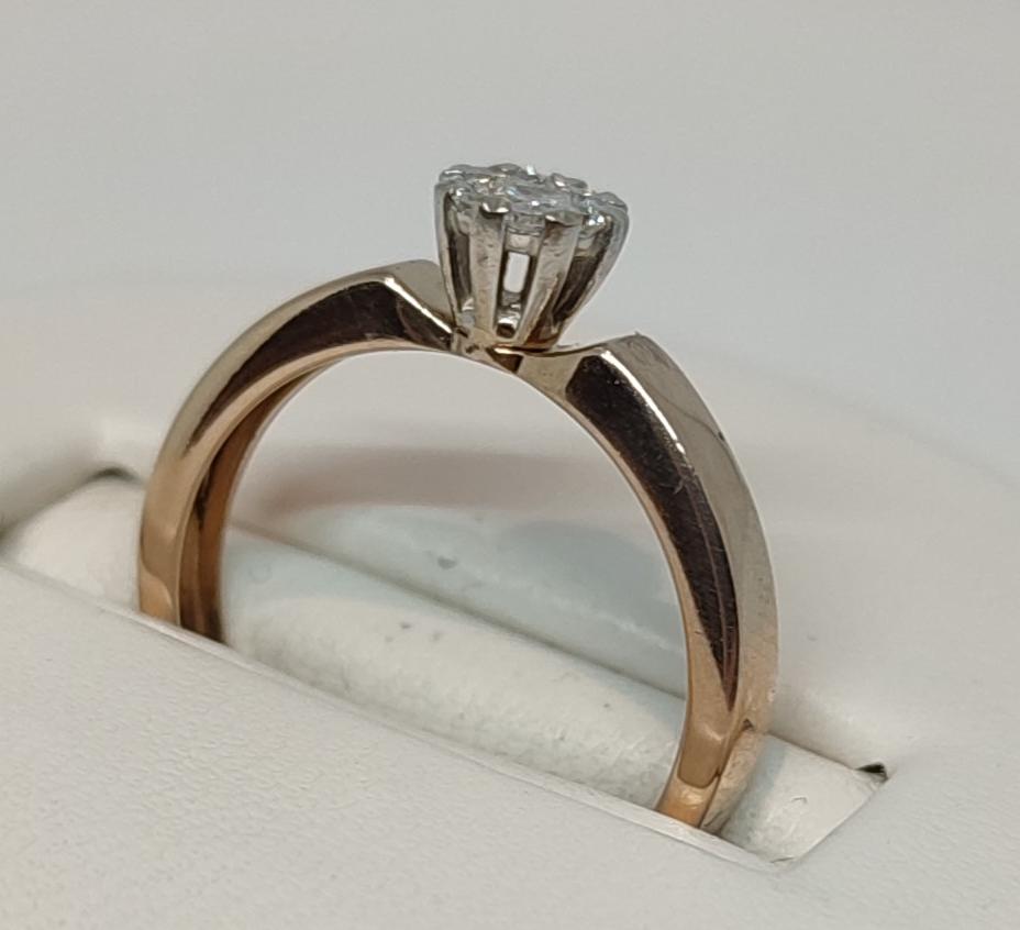 Кольцо из красного и белого золота с бриллиантом (-ми) (30399297) 2