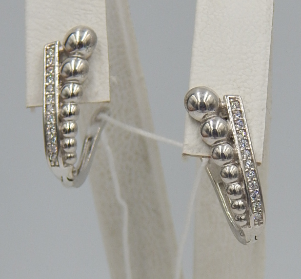 Срібні сережки з цирконієм (33073706) 0
