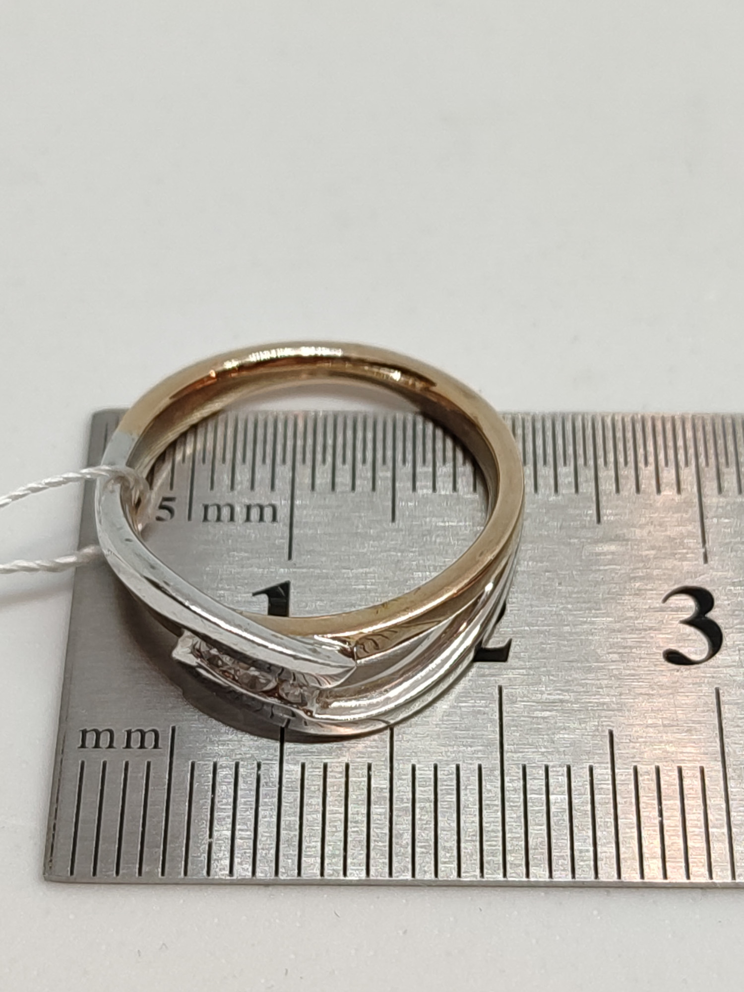 Кольцо из красного и белого золота с бриллиантом (-ми) (27418328) 10