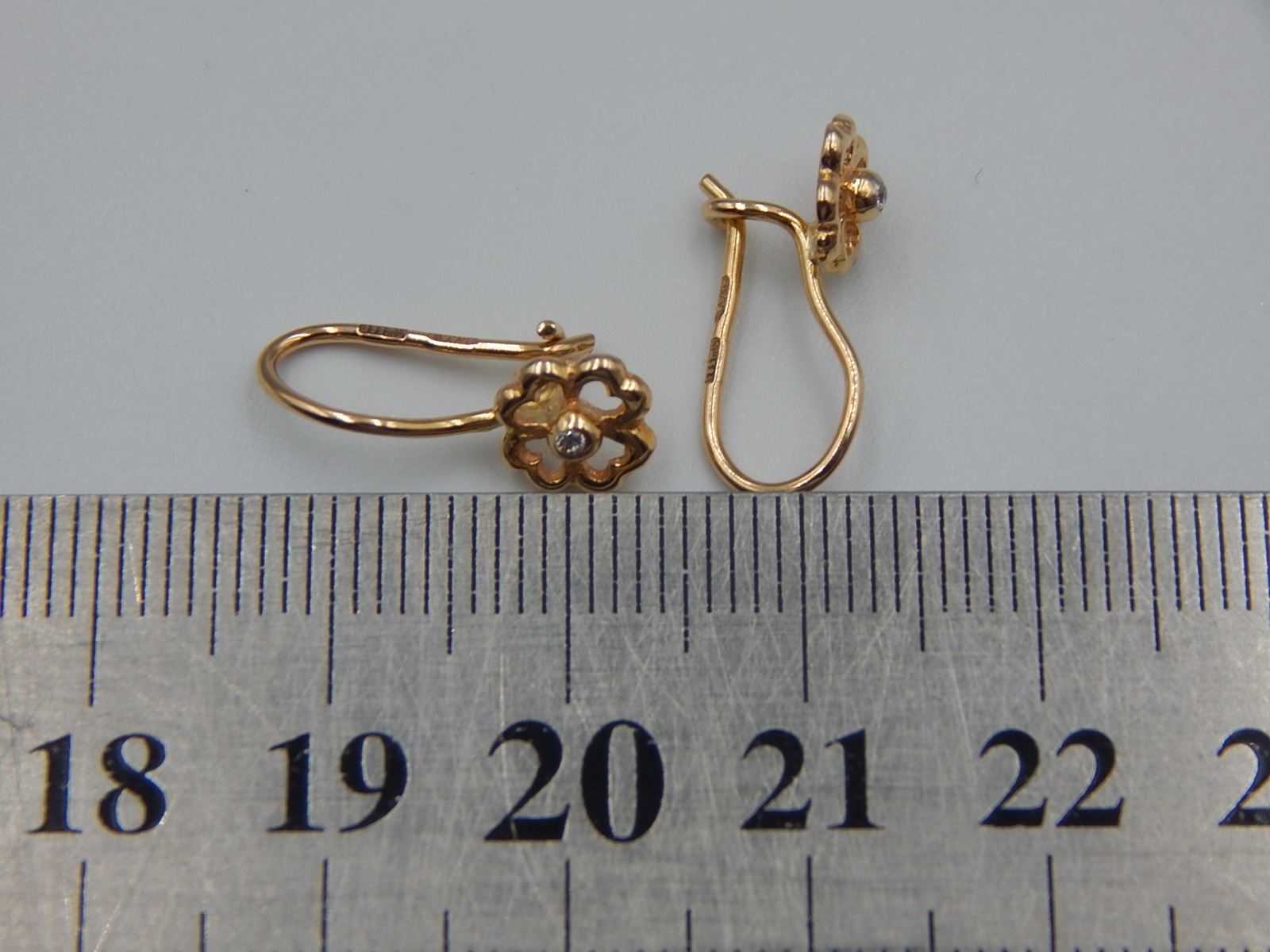 Сережки з червоного золота з цирконієм (33613699) 4