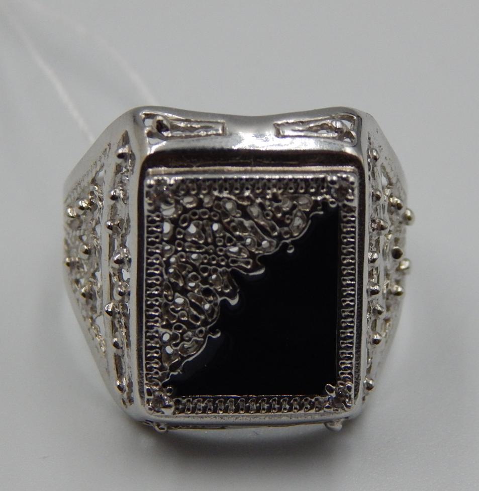 Серебряный перстень с эмалью и цирконием (30816361) 2