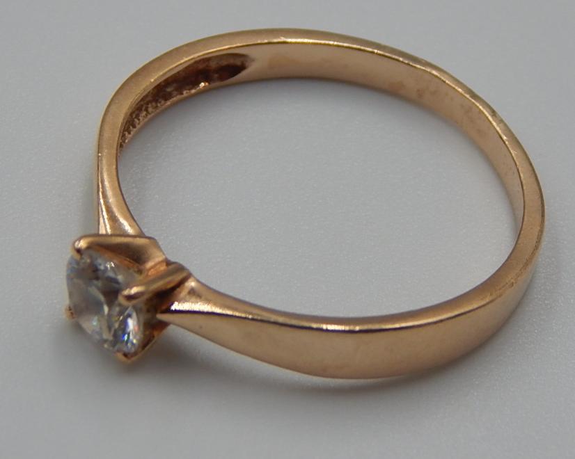 Кольцо из красного золота с цирконием (31570933) 4