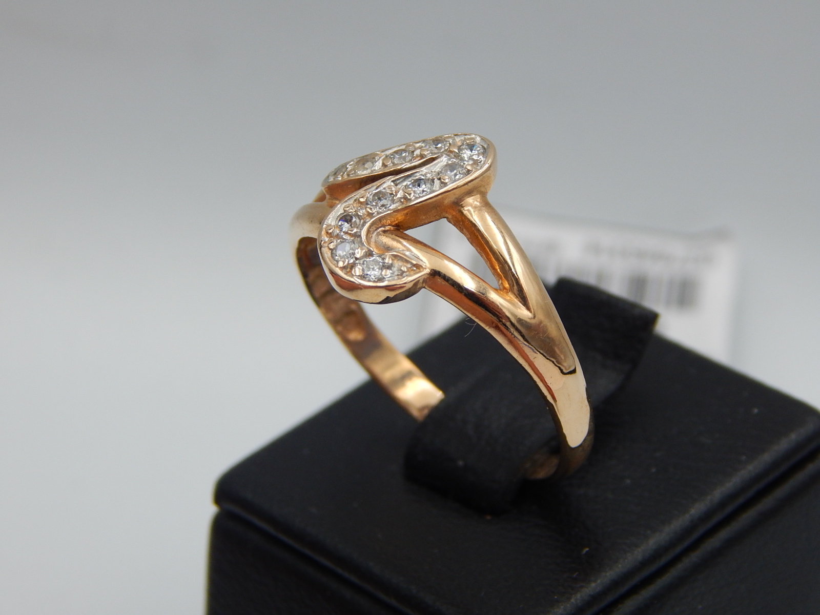 Кольцо из красного и белого золота с цирконием (29802381) 2