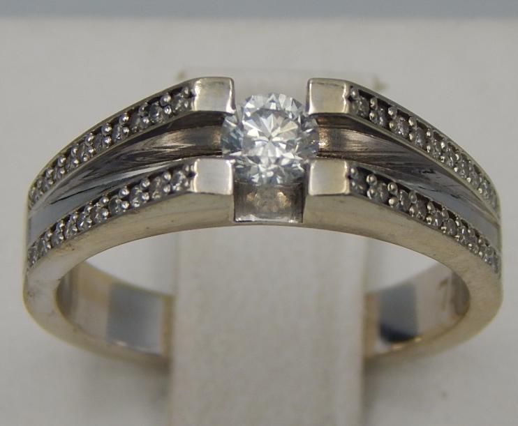 Кольцо из белого золота с бриллиантом (-ми) (30717967) 0