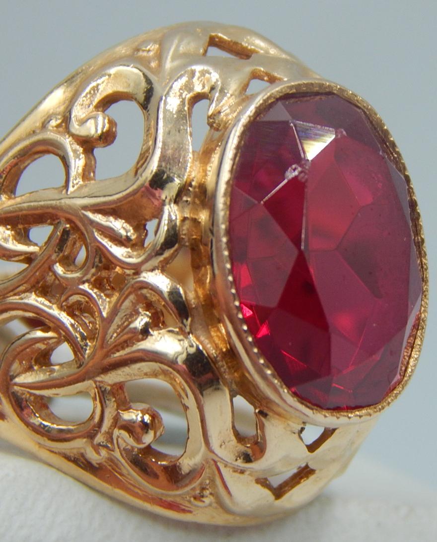Кольцо из красного золота с корундом (29092232) 5