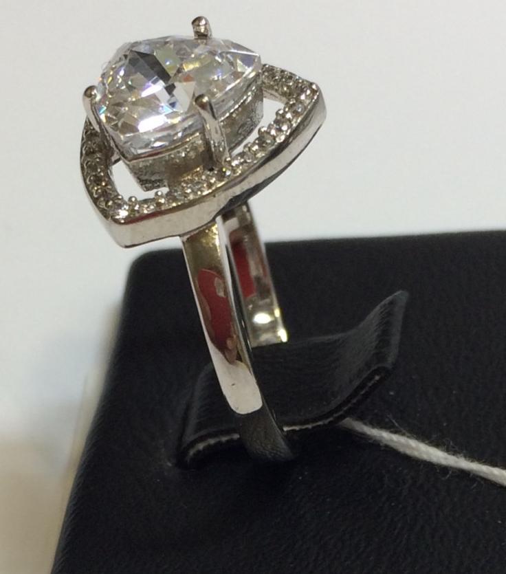 Серебряное кольцо с цирконием (30519881) 3