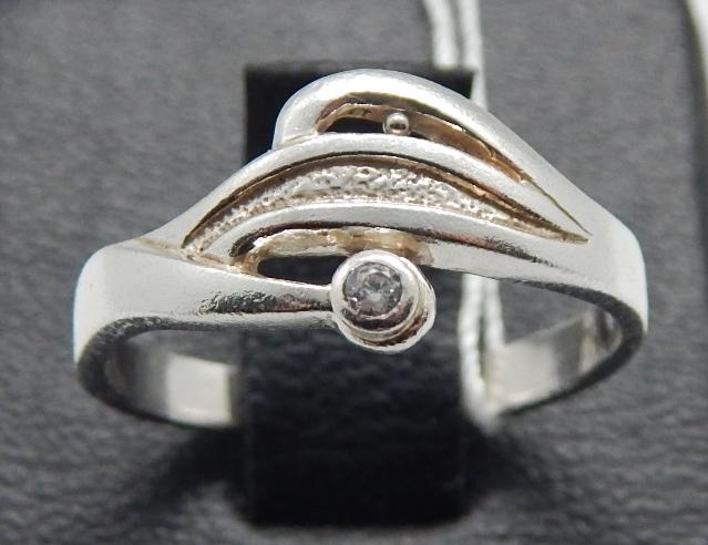 Серебряное кольцо с цирконием (30680881) 0